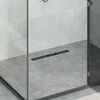 vidaXL Drain de Douche avec Couverture en Verre Noir 50 cm