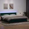 vidaXL Sommier &agrave; lattes de lit et matelas et LED vert fonc&eacute; 200x210cm velours