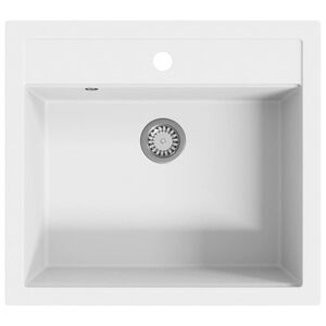 vidaXL &Eacute;viers de cuisine Granite Blanc