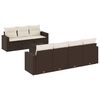 vidaXL Salon de jardin 8 pcs avec coussins marron r&eacute;sine tress&eacute;e