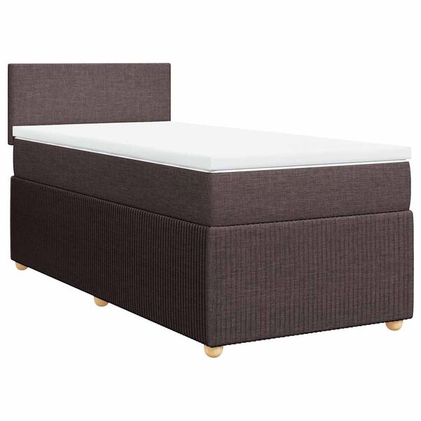 vidaXL Sommier &agrave; lattes de lit avec matelas Marron fonc&eacute; 90x190 cm