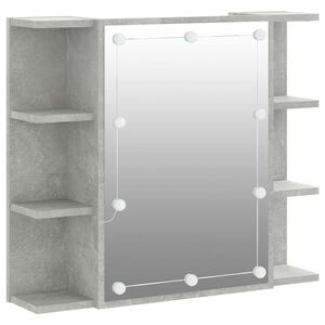 vidaXL Armoire &agrave; miroir avec LED Gris b&eacute;ton 70x16,5x60 cm