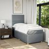 vidaXL Sommier &agrave; lattes de lit avec matelas gris clair 80x200 cm tissu
