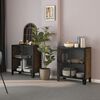 vidaXL Armoires de rangement 2 pcs Marron 72x36x82 cm M&eacute;tal et MDF