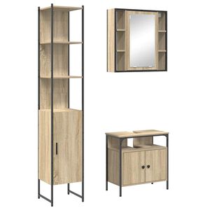 vidaXL Ensemble de mobilier de salle de bain 3 pc Ch&ecirc;ne Sonoma