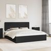 vidaXL Cadre de lit avec tiroir Noir 200 x 200 cm Bois Ing&eacute;nierie
