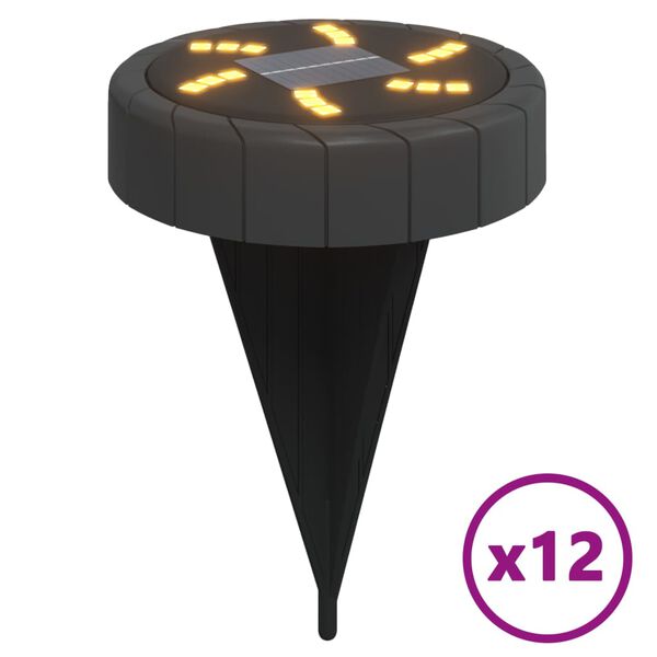 vidaXL Lampes solaires de sol et piquets de sol ext&eacute;rieur 12 pcs