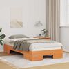 vidaXL Cadre de lit sur&eacute;lev&eacute; Marron 75 x 190 cm Bois massif en pin