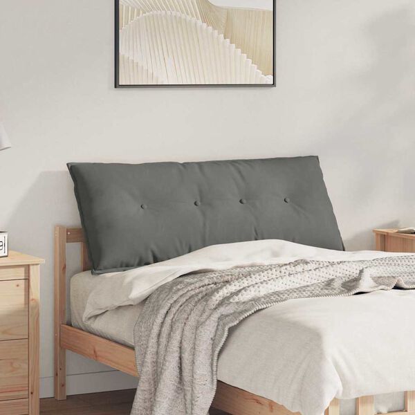 vidaXL Coussin de Dos Gris fonc&eacute; 120 x 50 cm Tissu en microfibre