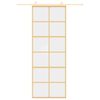 vidaXL Porte coulissante doré 76x205 cm verre ESG clair et aluminium
