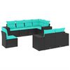 vidaXL Salon de jardin 8 pcs avec coussins noir r&eacute;sine tress&eacute;e
