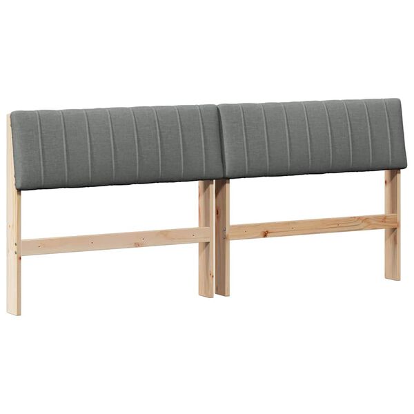 vidaXL T&ecirc;te de lit capitonn&eacute;e Gris fonc&eacute; 180 cm Pin massif
