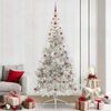 vidaXL Sapin de No&euml;l artificiel pr&eacute;-&eacute;clair&eacute; Argent 240 cm PET