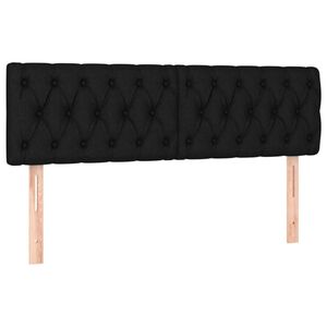vidaXL T&ecirc;tes de lit Noir 144 x 7 x 78/88 cm Tissu