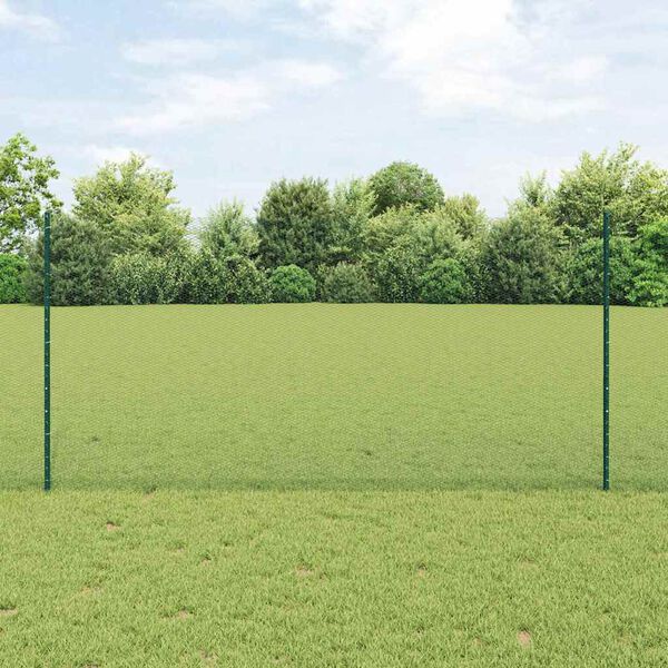 vidaXL Cl&ocirc;ture avec poteau Vert 1,2 x 10 m Acier et PVC