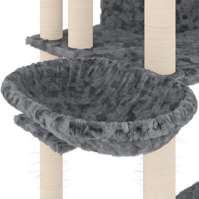 vidaXL Arbre à chat avec griffoirs en sisal Gris foncé 191 cm