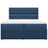 vidaXL Sommier &agrave; lattes de lit avec matelas Bleu 200x200 cm Tissu