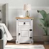 vidaXL Table de chevet avec tiroir Blanc 45 x 35 x 64 cm Pin massif