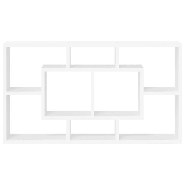 vidaXL &Eacute;tag&egrave;re murale 8 compartiments Blanc brillant