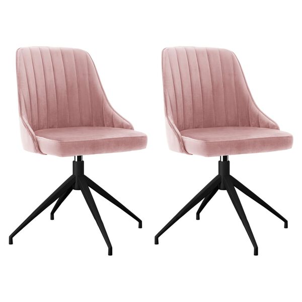 vidaXL Chaises &agrave; manger lot de 2 Rose Velours
