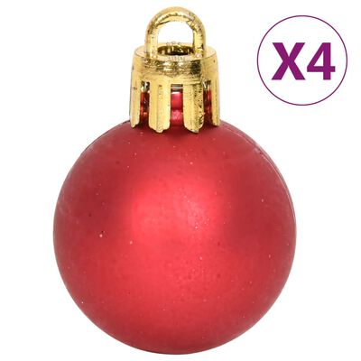 vidaXL Ensemble de boules de Noël 64 pcs Rouge et blanc