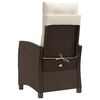 vidaXL Chaise inclinable de jardin avec coussins marron r&eacute;sine tress&eacute;e