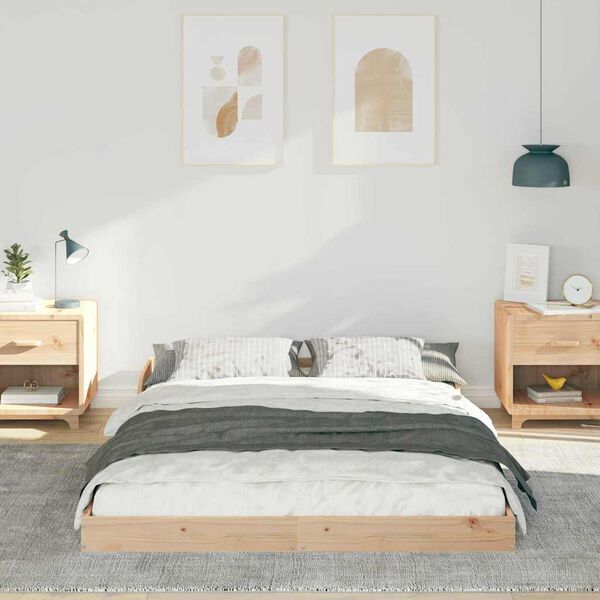 vidaXL Cadre de lit Marron 120 x 200 cm Pin massif