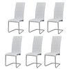 vidaXL Chaises &agrave; manger cantilever lot de 6 blanc similicuir