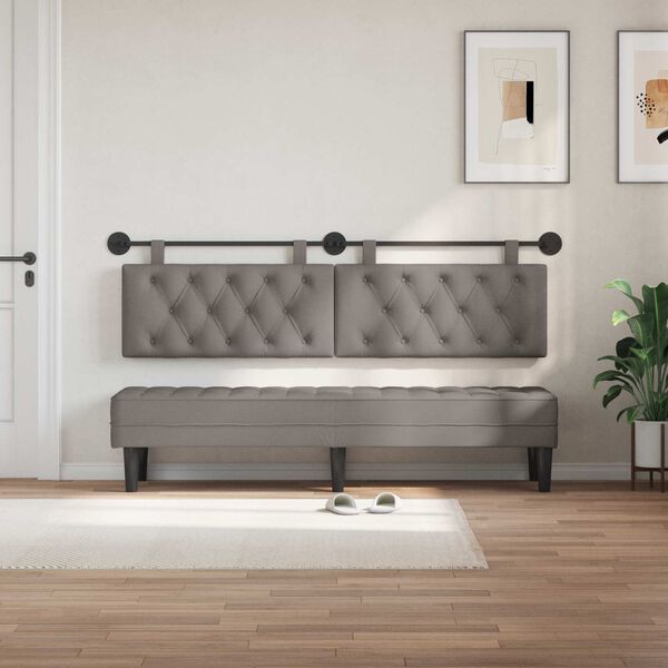 vidaXL T&ecirc;te de lit suspendue Montage mural Taupe 170 x 55 x 7 cm tissu