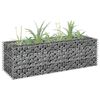 vidaXL Lit sur&eacute;lev&eacute; &agrave; gabion Acier galvanis&eacute; 90x30x30 cm
