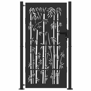 vidaXL Porte de Jardin Noir 110 x 205 cm Acier enduit de poudre
