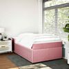 vidaXL Sommier &agrave; lattes de lit avec matelas rose 120x190 cm velours