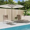 vidaXL Chaises longues pliables lot de 2 taupe textil&egrave;ne et acier