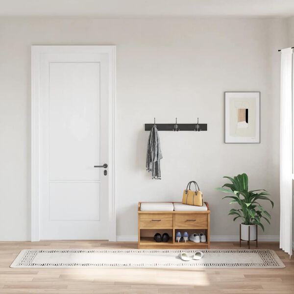 vidaXL Tapis lavable antid&eacute;rapant 80x300 cm Beige clair