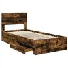 vidaXL Cadre de lit Ch&ecirc;ne fum&eacute; 100 x 200 cm Bois d'ing&eacute;nierie