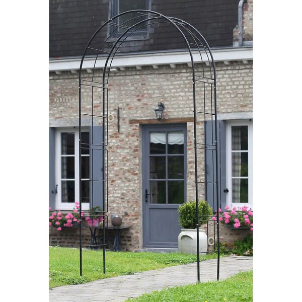 Nature Arche de jardin m&eacute;tal 229x38x113 cm noir