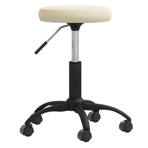 vidaXL Chaise de bureau pivotante cr&egrave;me velours