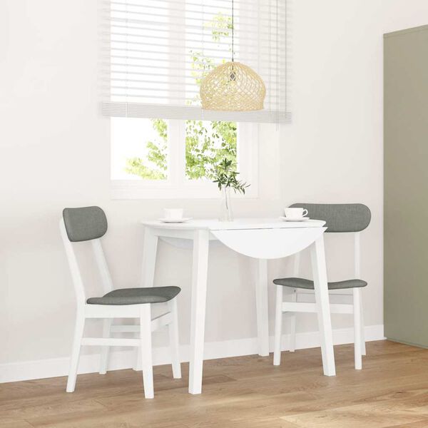 vidaXL Chaises à manger coussins 2 pcs blanc bois massif caoutchouc