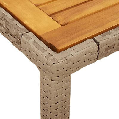 vidaXL Table de jardin beige 150x90x75 cm résine tressée bois d'acacia