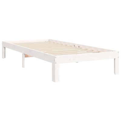 vidaXL Cadre de lit sans matelas blanc 90x200 cm bois de pin massif