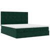 vidaXL Cadre de lit ottoman avec matelas vert fonc&eacute; 200x200 cm velours
