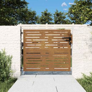 vidaXL Portail de jardin 85x75 cm acier corten conception de carr&eacute;