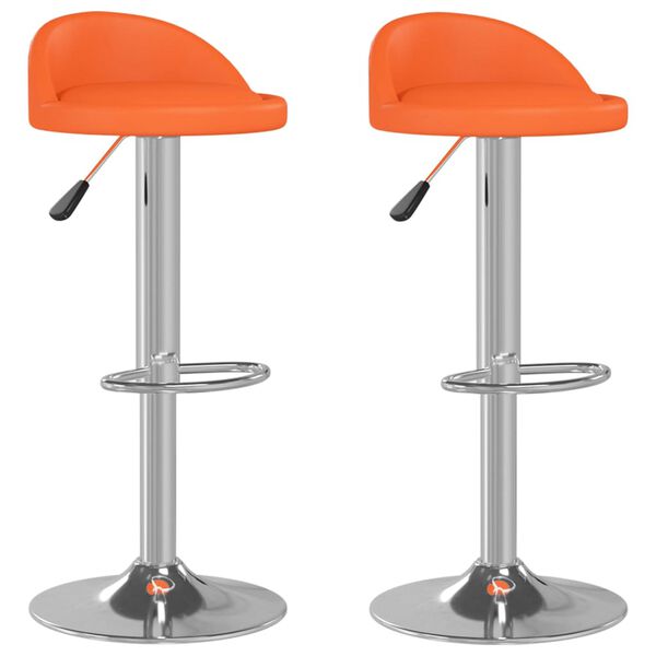 vidaXL Tabourets de bar lot de 2 orange similicuir