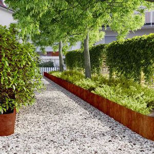 vidaXL Bordures de pelouse 10 pcs 25x103 cm acier corten flexible