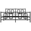 vidaXL Cadre de lit m&eacute;tal sans matelas avec pied de lit noir 160x200cm