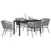 vidaXL Ensemble de salle &agrave; manger pour jardin avec coussin 5 pcs Gris