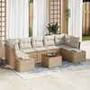 vidaXL Ensemble de canap&eacute; de jardin avec coussin 8 pcs Beige polyrotin