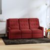 vidaXL Fauteuil de massage inclinable à 3 places rouge bordeaux tissu