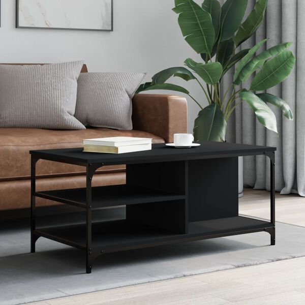 vidaXL Table basse Noir 100x50x45 cm Bois d'ing&eacute;nierie