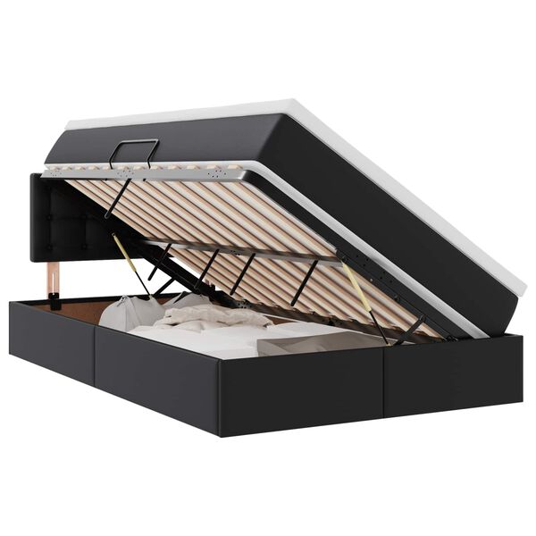 vidaXL Lit avec rangement et LED Noir 120 x 200 cm Cuir synth&eacute;tique